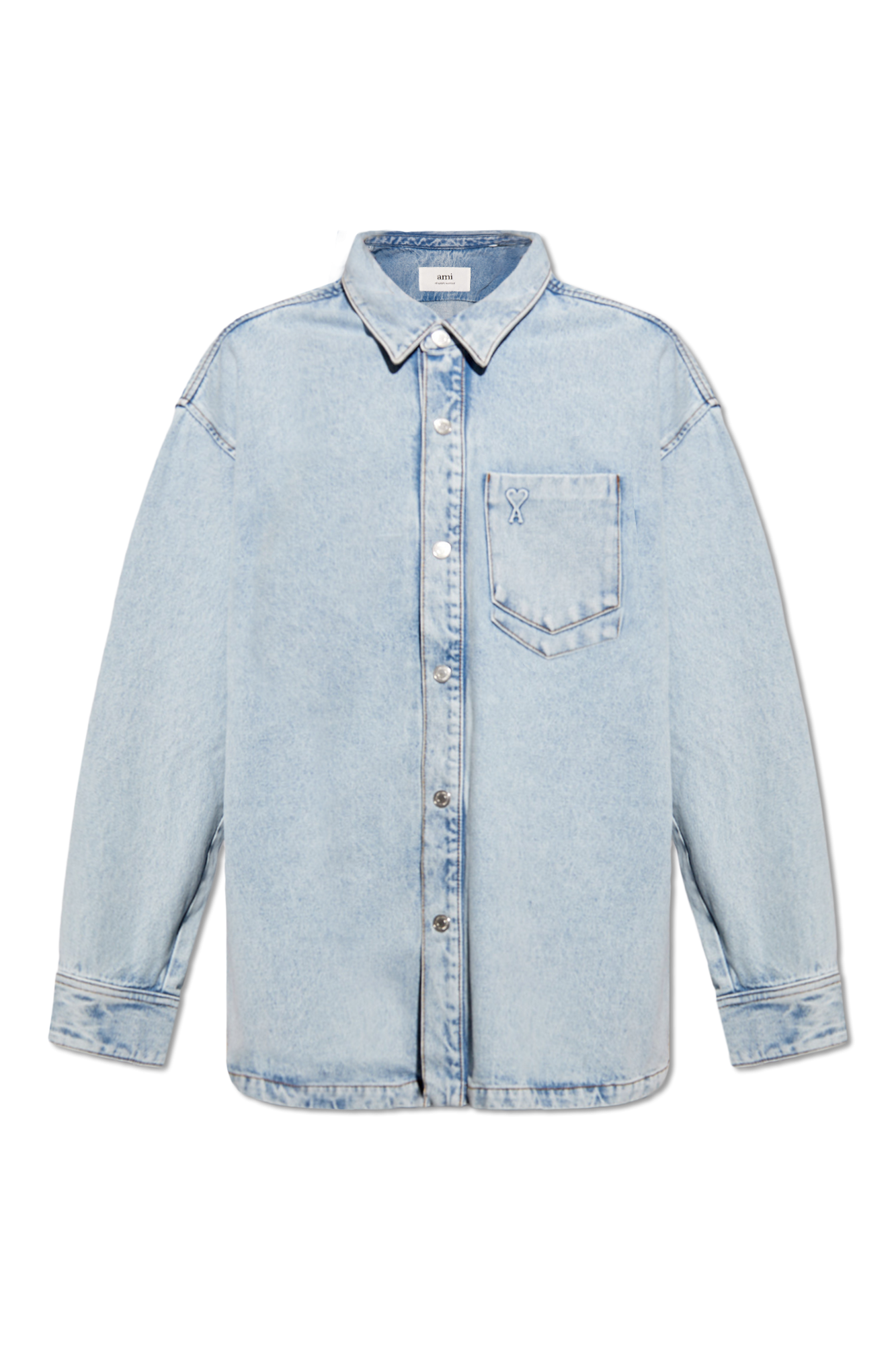 Ami Alexandre Mattiussi Denim shirt with logo | Men's Clothing